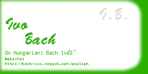ivo bach business card